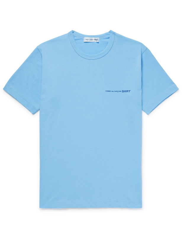 Photo: Comme des Garçons SHIRT - Logo-Print Mélange Cotton-Jersey T-Shirt - Blue - S