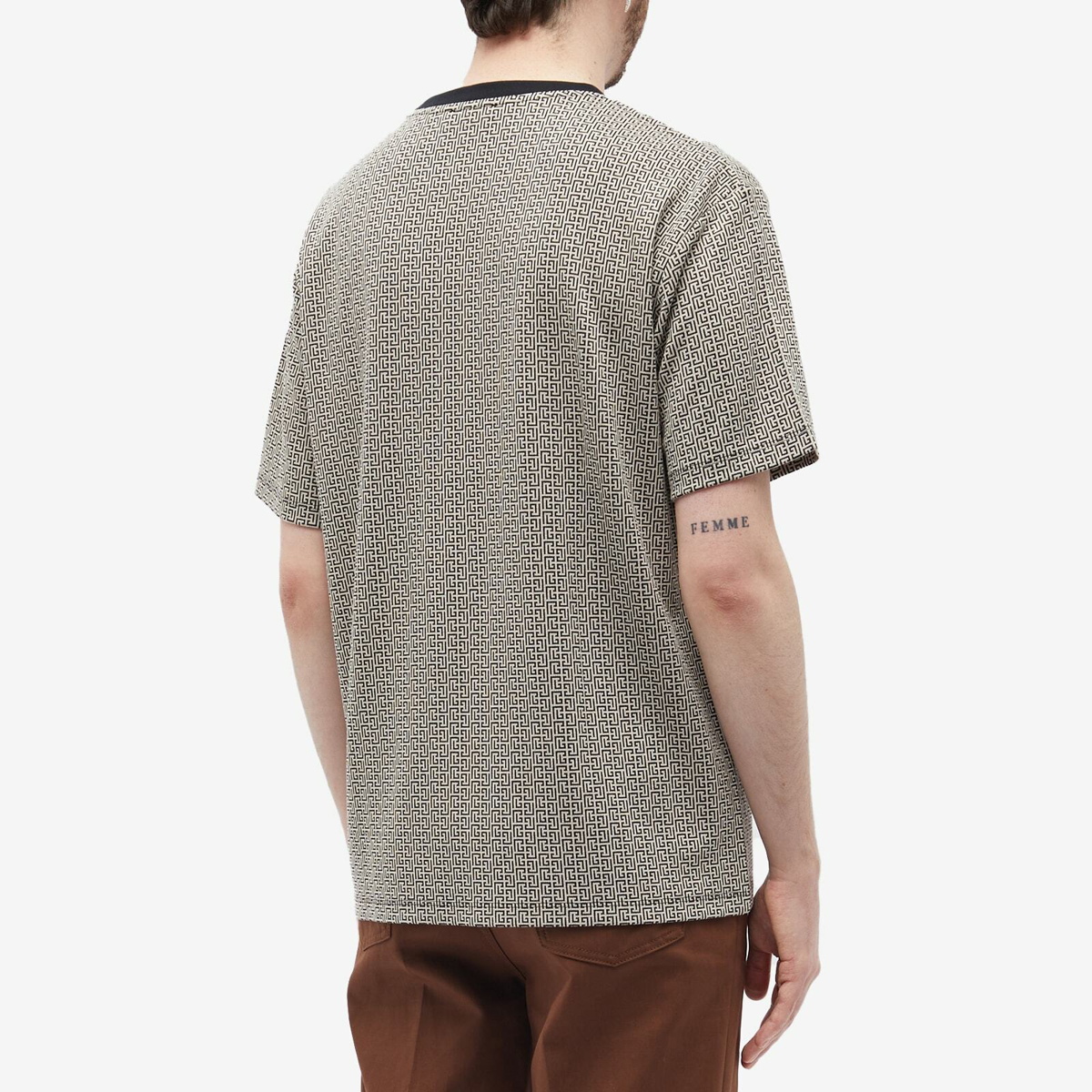 Balmain Men's Mini Monogrammed Jacquard T-Shirt
