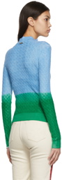 JW Anderson Blue & Green Cable Gradient Sweater