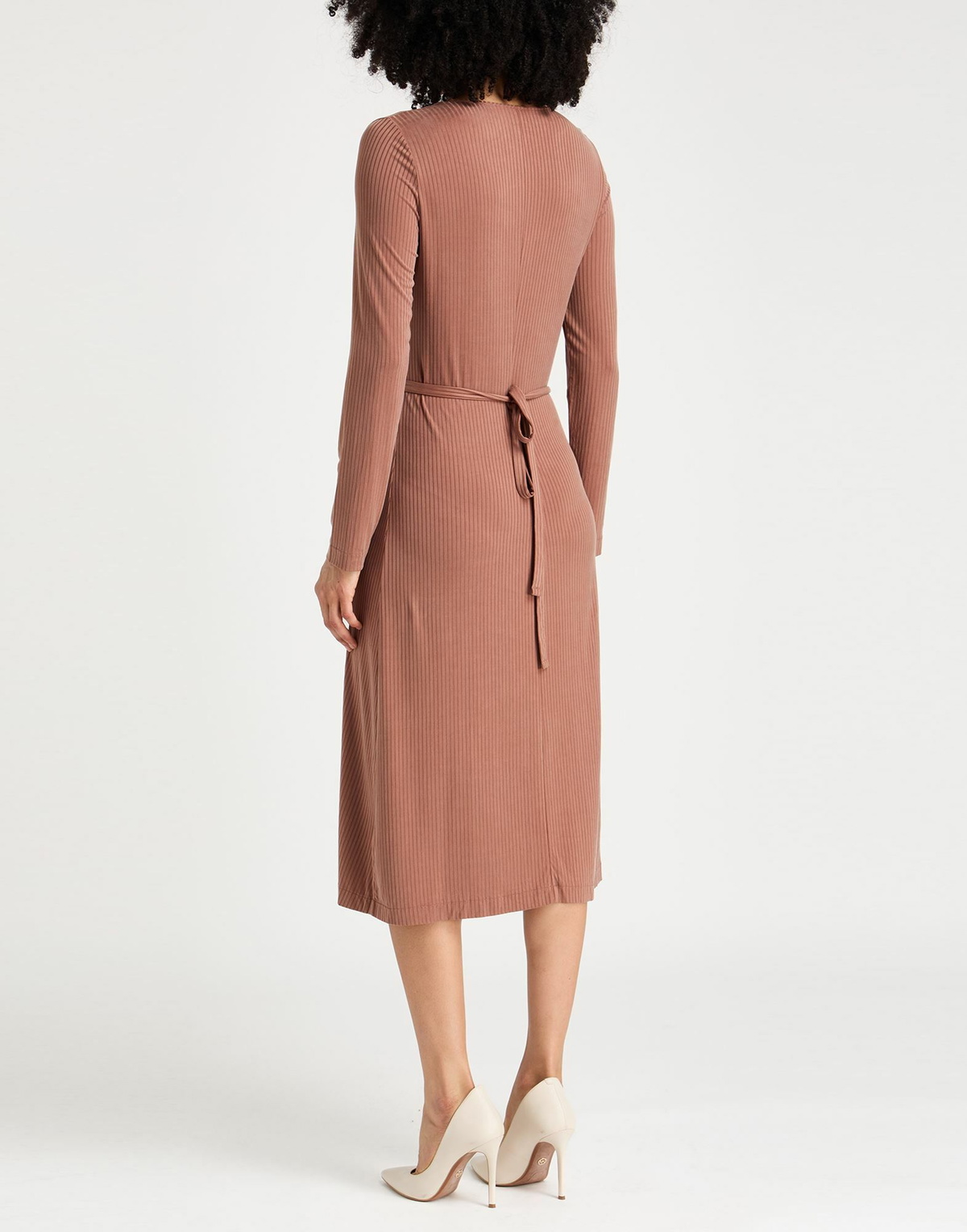 Majestic Filatures Womens Midi dress Light brown