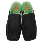 Eckhaus Latta Black and Green UGG Edition Unisex Block Slide Loafers