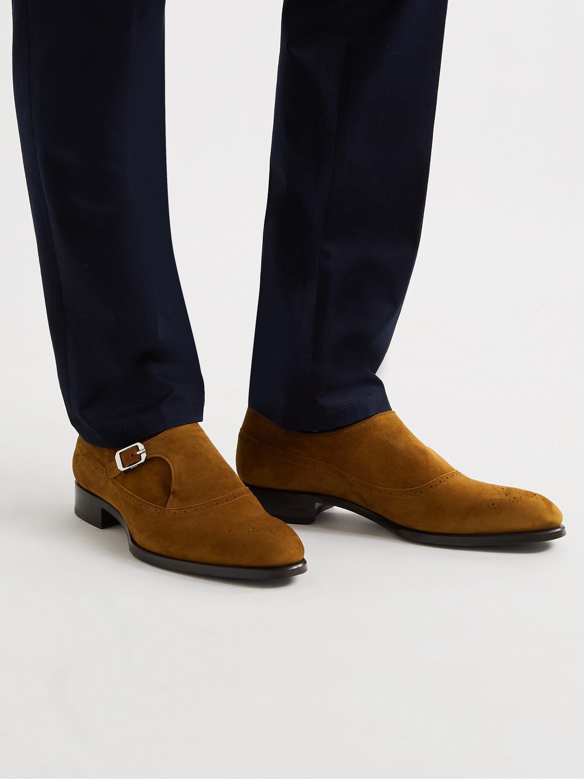 Brioni Blücher Brók Suede Wingtip Brogue Shoes Brown Mens Vintage D/B wingtip blucher shoes brown pebbled leather V  main image 3