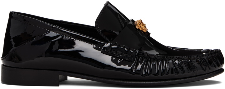 Photo: Versace Black Calf Leather Loafers