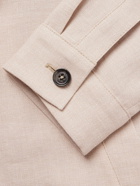 Zegna - Cutaway-Collar Linen and Wool-Blend Shirt Jacket - Neutrals