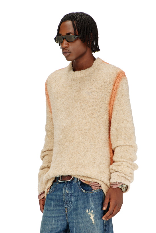 Photo: Diesel Alpaca-blend jumper with spray-dyed seams - Knitwear Mens in Brown