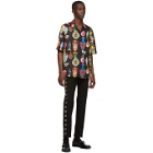 Versace Black and Multicolor Seven Vessels Shirt