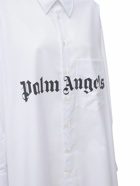 PALM ANGELS Logo Cotton Blend Poplin Shirt Dress