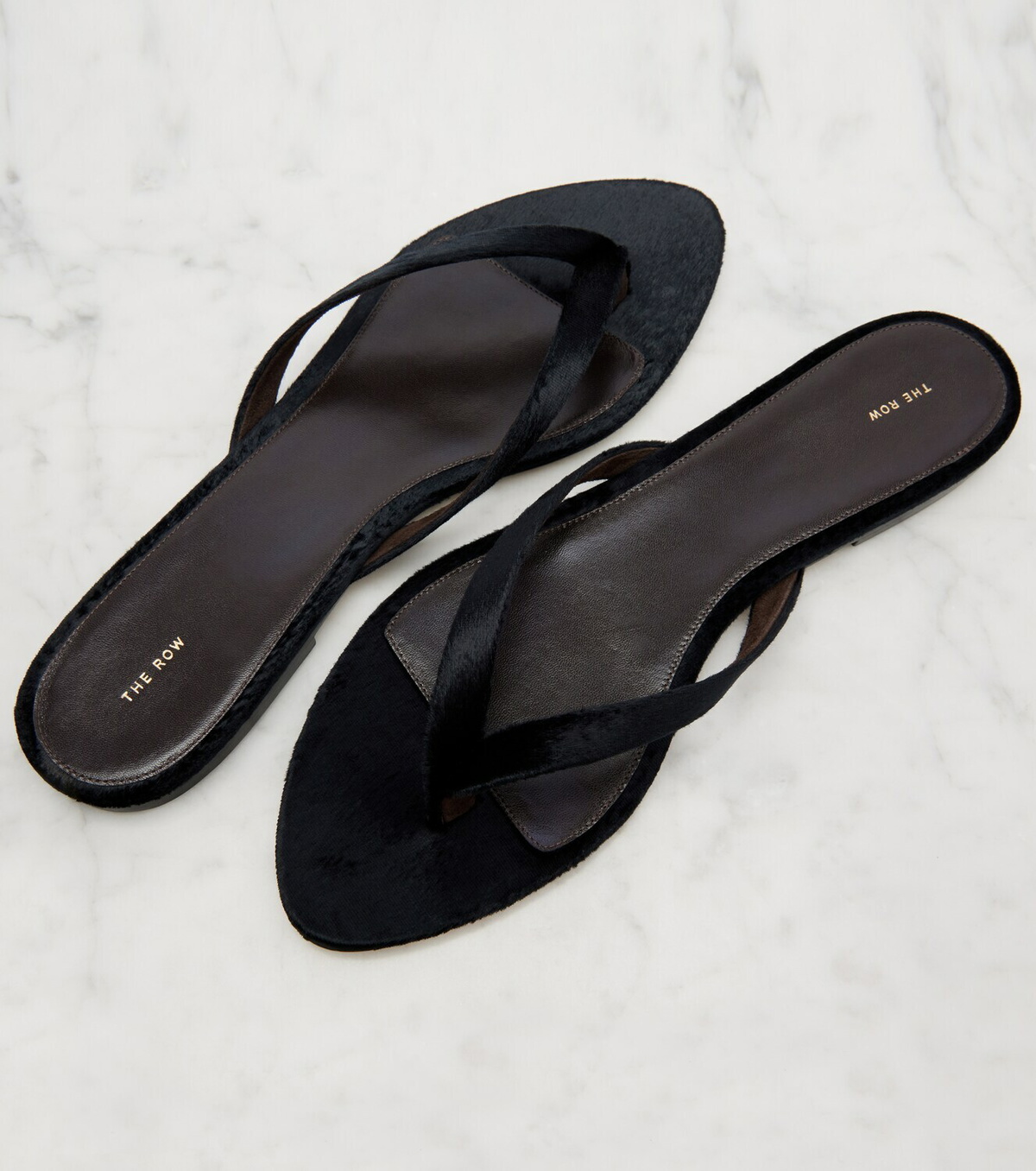The Row Sacha velvet thong sandals