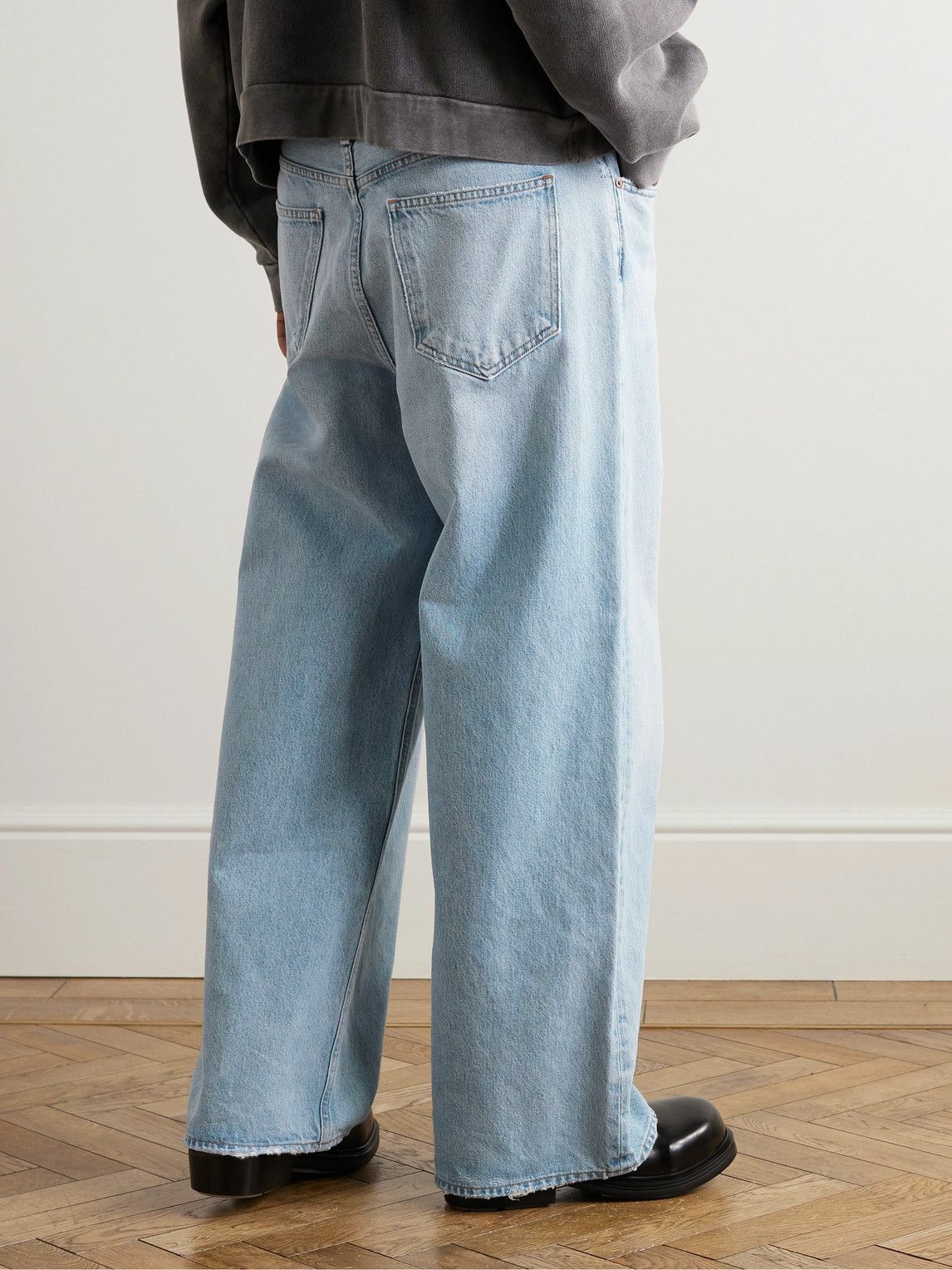 AGOLDE - Low Slung Baggy Wide-Leg Distressed Jeans - Blue AGOLDE