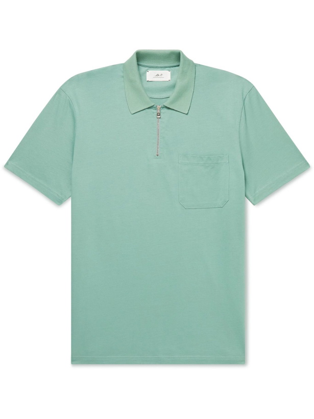 Photo: Mr P. - Mercerised Cotton-Jersey Polo Shirt - Green