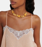 Chloé Lace-trimmed silk jacquard camisole