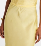 Poupette St Barth Lila lace-trimmed satin slip skirt