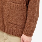 FrizmWORKS Men's Alpaca Boucle Pocket Sweater in Brown