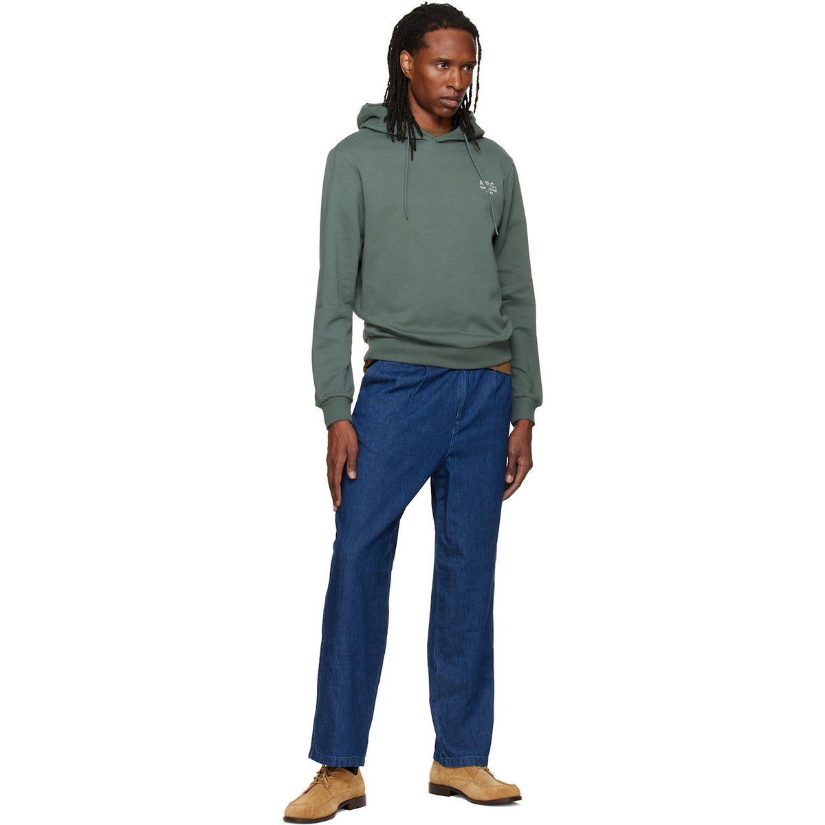 A.P.C. Green Standard 'Rue Madame' Hoodie