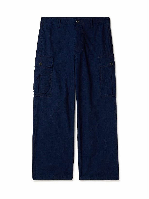 Photo: Beams Plus - Wide-Leg Cotton-Ripstop Cargo Trousers - Blue