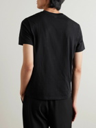AMI PARIS - ADC Logo-Embroidered Cotton-Jersey T-Shirt - Black