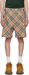 Burberry Beige Check Shorts