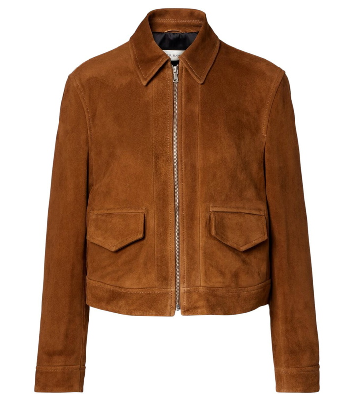 Photo: Nour Hammour Vanves suede bomber jacket