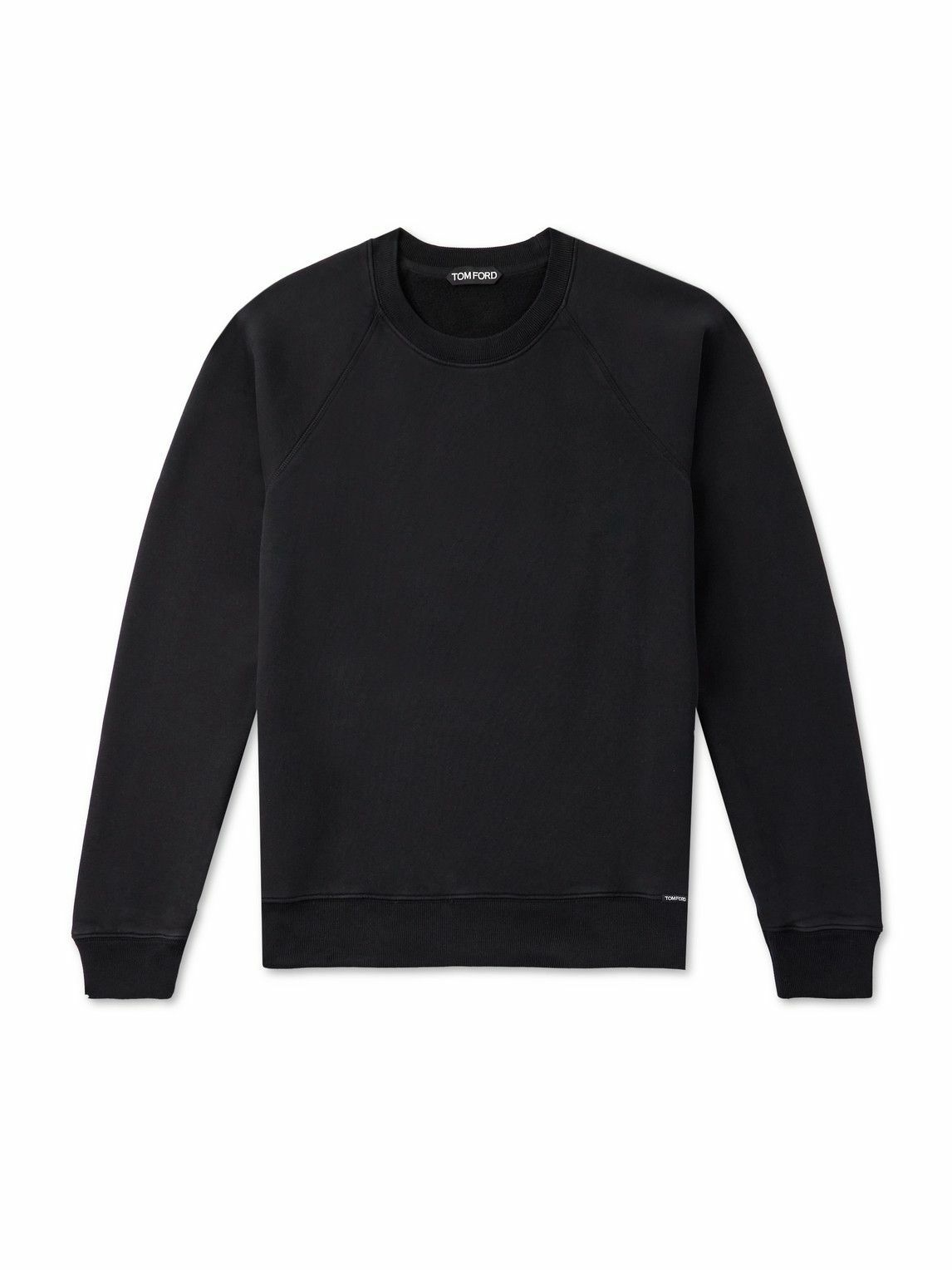TOM FORD - Logo-Appliquéd Garment-Dyed Cotton-Jersey Sweatshirt - Black