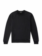 TOM FORD - Logo-Appliquéd Garment-Dyed Cotton-Jersey Sweatshirt - Black