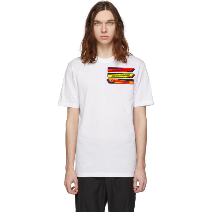 Photo: Dsquared2 White Logo Patches T-Shirt