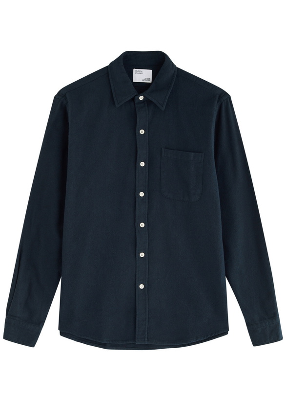 Photo: Colorful Standard Flannel Shirt Navy
