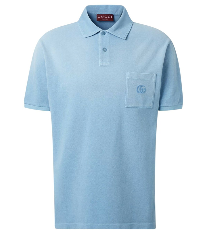 Photo: Gucci Double G cotton-blend piqué polo shirt