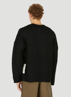 Oversized Swan Knitted Sweater in Black