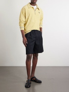 BODE - Croquet Ground Logo-Embroidered Cotton-Terry Half-Zip Sweater - Yellow