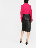 PAROSH - Leather Longuette Pencil Skirt