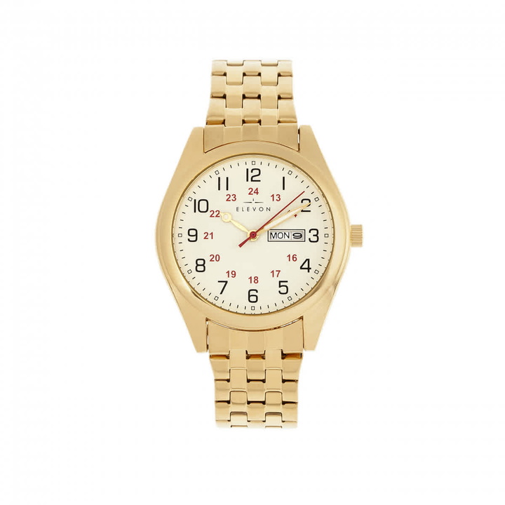 Photo: Elevon Gann White Dial Yellow Gold-tone Mens Watch ELE106-5