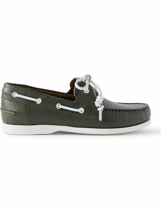 Photo: Manolo Blahnik - Sidmouth Full-Grain Leather Boat Shoes - Green