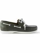 Manolo Blahnik - Sidmouth Full-Grain Leather Boat Shoes - Green