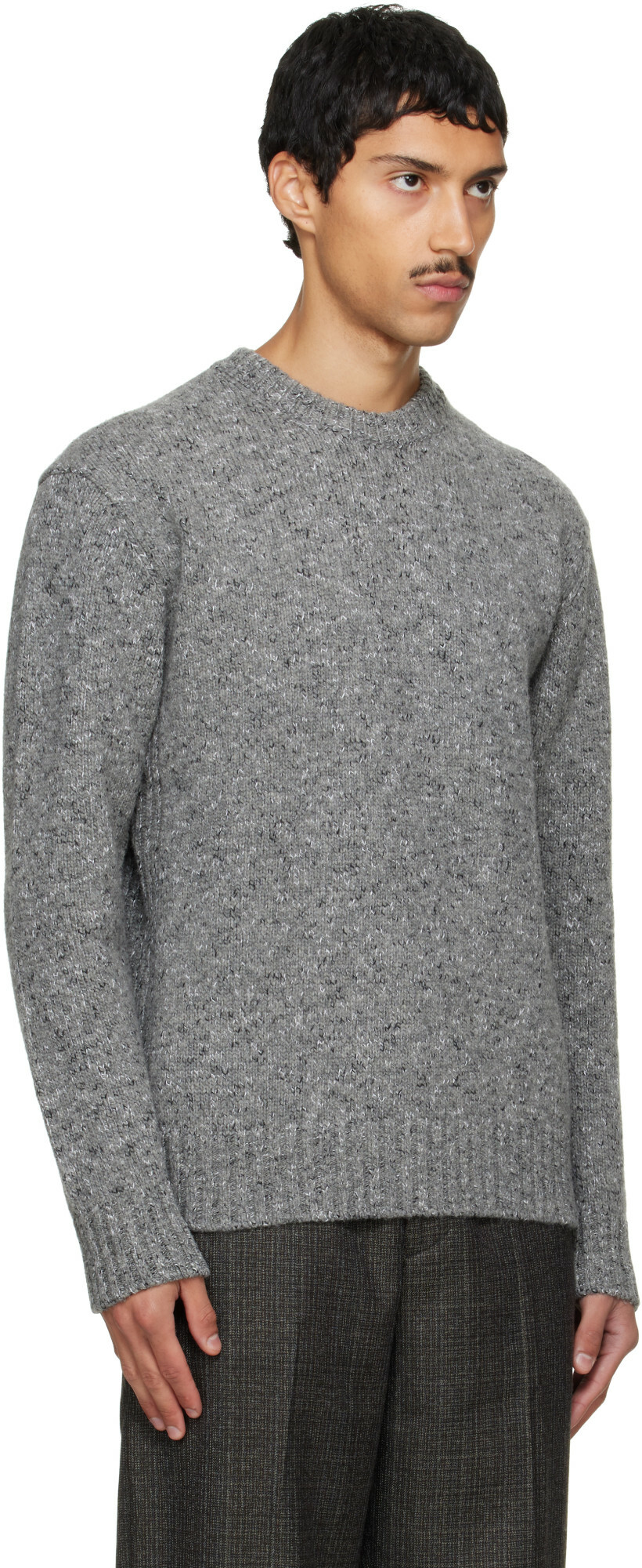 Solid Homme Gray Marled Sweater