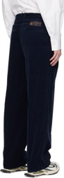 We11done Navy Wide-Leg Trousers