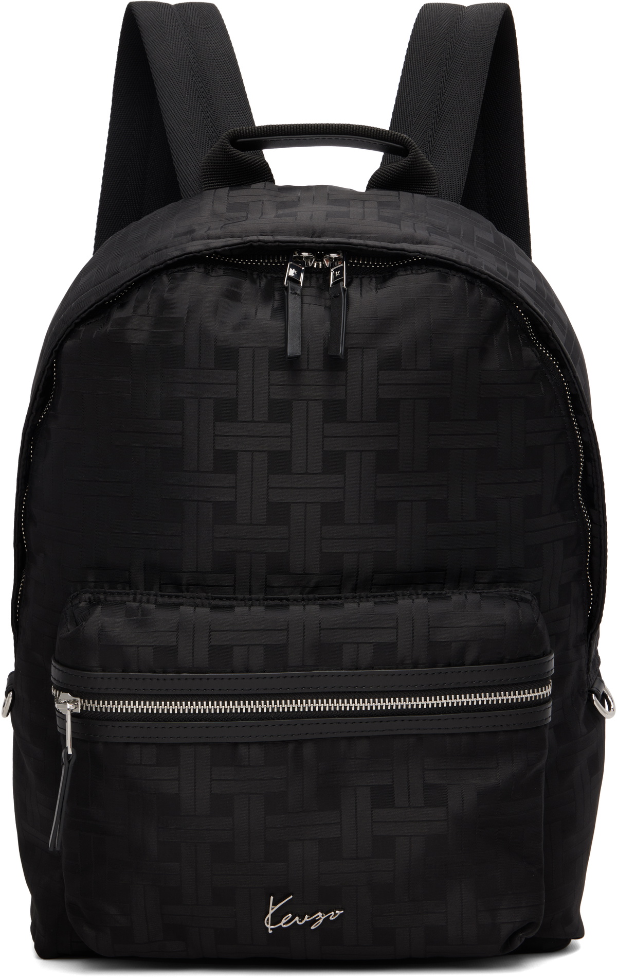 KENZO JUNGLE ロングコート ブラック Aライン ファスナー 黒 Kenzo Black Kenzo Paris 'KENZO Jungle' Backpack Kenzo