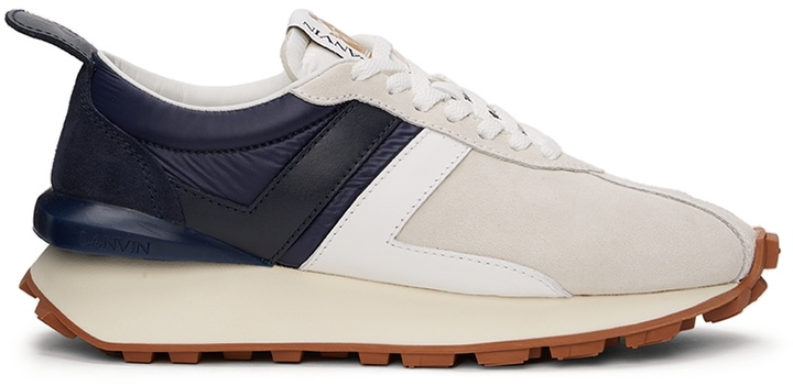 Photo: Lanvin Beige & Navy Suede Bumpr Sneakers