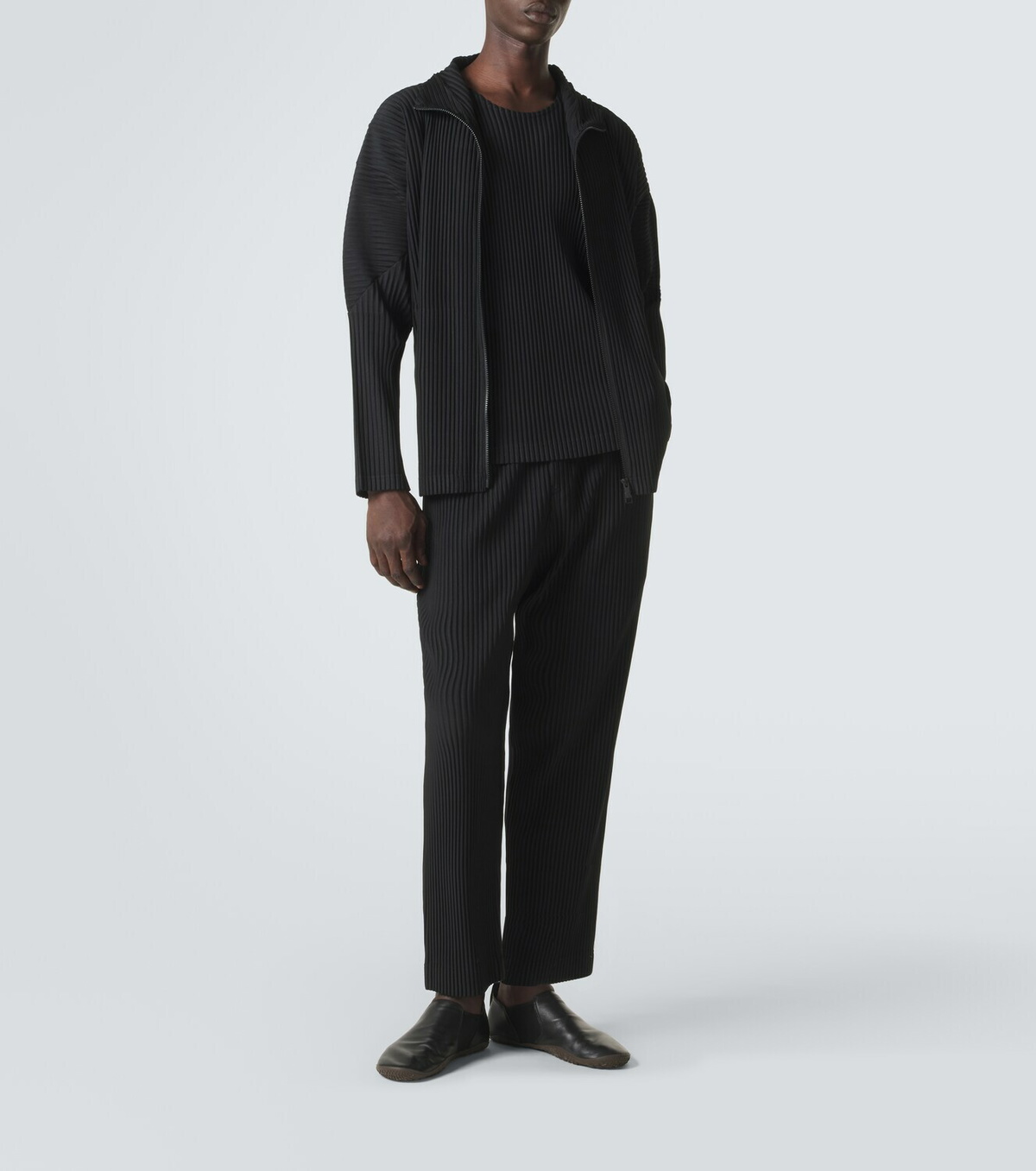 Homme Plissé Issey Miyake Basics pleated zip-up cardigan Homme