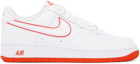 Nike White & Red Air Force 1 '07 Sneakers