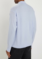 Vowels Wool Polo Jumper Light Blue