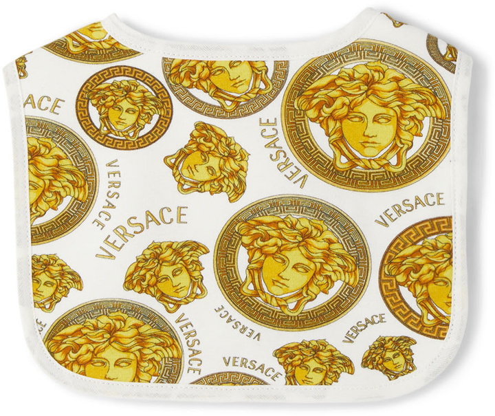 Photo: Versace Baby White & Gold All Over Medusa Bib