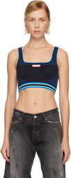 Casablanca Black & Blue Seamless Sport Bra