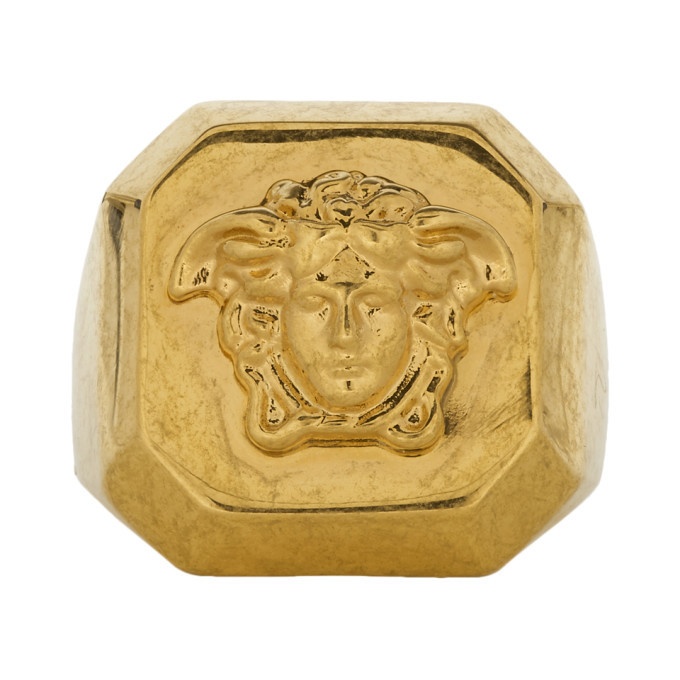 Photo: Versace Gold Octagonal Medusa Statement Ring