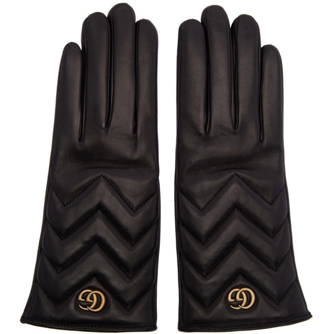 Gucci GG Motiv Gloves - Black