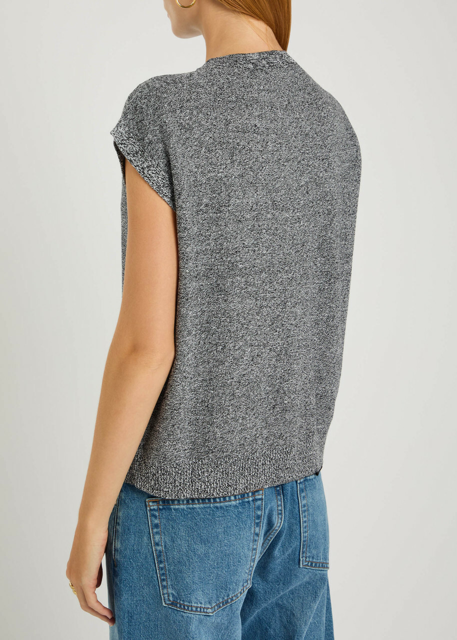 Eileen Fisher Mélange Linen-blend top Grey EILEEN FISHER
