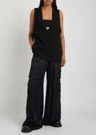 Rick Owens Cargobelas Wide-leg Satin Trousers Black