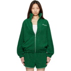 Versace Green Cotton-Terry Jacquard Zip Jacket