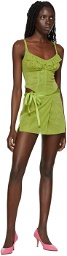 Kathryn Bowen Green Wrap Miniskirt