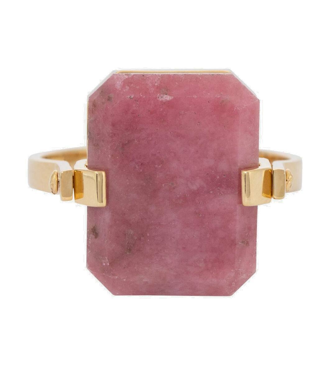Aliita Bi Maxi 9kt gold ring with chrysoprase and citrine Aliita