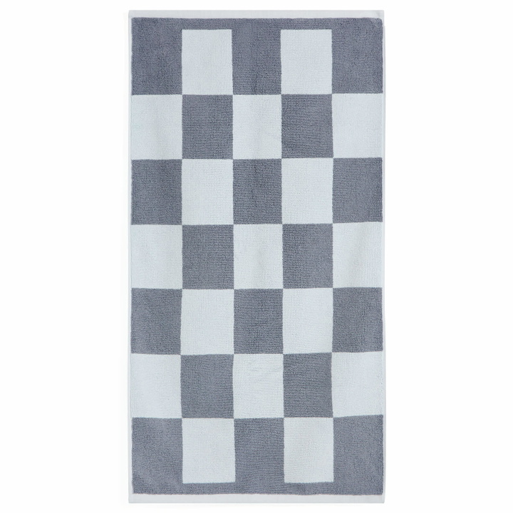 Photo: HAY Check Bath Mat in Steel Blue 